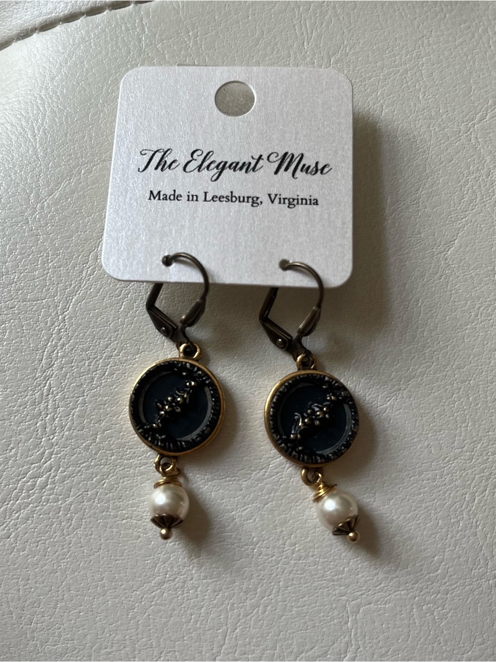 Copper Tone with Freshwater Pearl Lever Back Earrings